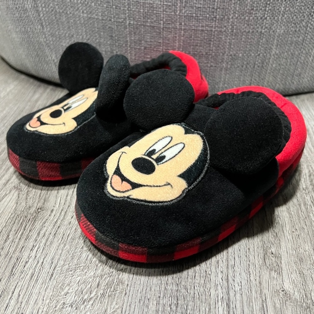 Disney Mickey Mouse Toddler Slippers Boys Size L 9/10